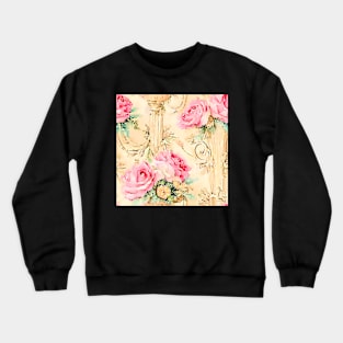 Roses and scrolls watercolor pattern Crewneck Sweatshirt